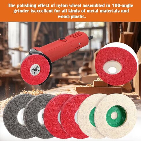 18 Pack 4 Inch Buffering Wheels Polishing Kit with Compound for Angle Grind | Includes 14 Pcs Nylon Fiber Flap Disc & Wool Felt Polishing Wheel, 3 Pcs Buffing Compounds and Sanding Sponge in Kuwait