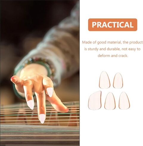 5 قطع كبيرة من واقيات أظافر الأصابع Guzheng من Alasum، برتقالي Guzheng لممارسة الأظافر المزيفة للعب الآلات الخيطية وحماية الأصابع in Kuwait