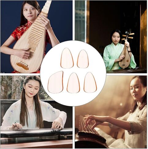 5 قطع كبيرة من واقيات أظافر الأصابع Guzheng من Alasum، برتقالي Guzheng لممارسة الأظافر المزيفة للعب الآلات الخيطية وحماية الأصابع in Kuwait