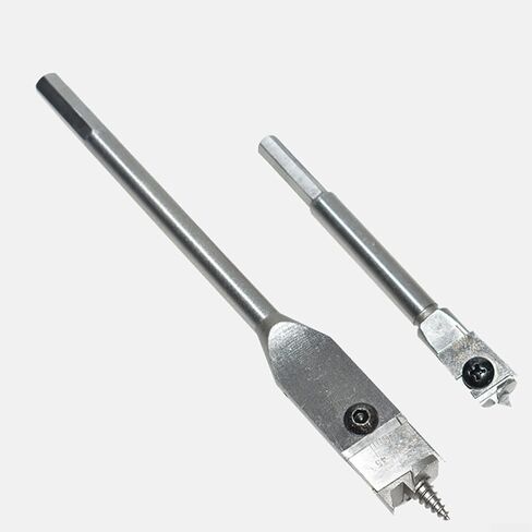 Adjustable Spade Bit Drill Set with 15-45mm and 22-75mm Diameters, High Carbon Steel Flat Woodworking Bits DIY Craft Projects Includes Hex Wrench for Easy Blade Change(22-75mm) in Kuwait