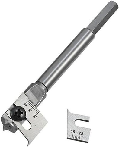 Adjustable Spade Bit Drill Set with 15-45mm and 22-75mm Diameters, High Carbon Steel Flat Woodworking Bits DIY Craft Projects Includes Hex Wrench for Easy Blade Change(22-75mm) in Kuwait