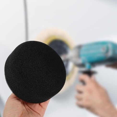 Drill Polishing Kit with 5 Inch Black Sponge Buffing Pad for Car Paint and Boat Polishing, Professional-Grade Polisher Attachment with Easy Installation for Waxing and Detailing in Kuwait