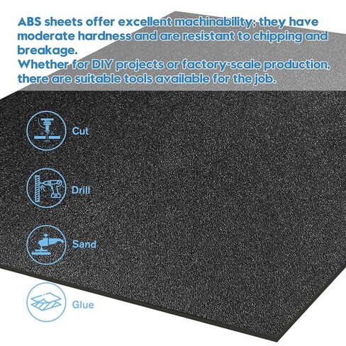 قطعتان من صفائح بلاستيك ABS مقاس 18 × 24 بوصة، لوح أسود صلب من البلاستيك الحراري مع جوانب مزخرفة وناعمة، مثالية للمشروعات التي تصنعها بنفسك، والحرف اليدوية، والتشكيل الحراري والتطبيقات الهيكلية in Kuwait