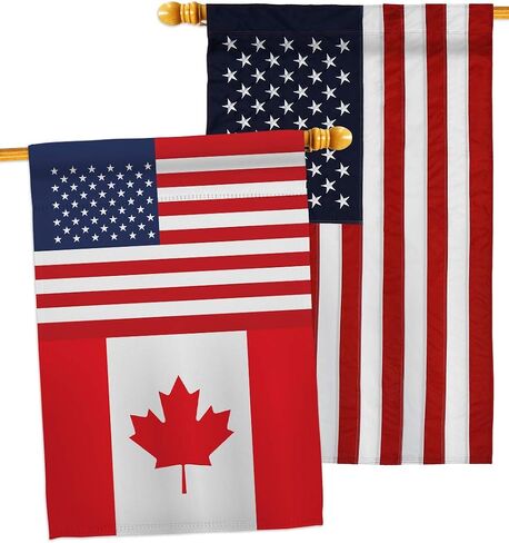 World Cup Canada USA Friendship Flag American Banner Pack Wall Art Patio Porch Lawn Garden Outdoor Decorations Tapestry Yard Signs FIFA Gifts Sports Fan Trophy Soccer Game Football Made in USA in Kuwait