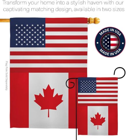 World Cup Canada USA Friendship Flag American Banner Pack Wall Art Patio Porch Lawn Garden Outdoor Decorations Tapestry Yard Signs FIFA Gifts Sports Fan Trophy Soccer Game Football Made in USA in Kuwait