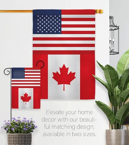 World Cup Canada USA Friendship Flag American Banner Pack Wall Art Patio Porch Lawn Garden Outdoor Decorations Tapestry Yard Signs FIFA Gifts Sports Fan Trophy Soccer Game Football Made in USA in Kuwait
