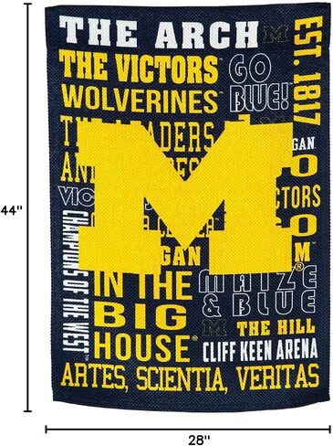 علم فريق Team Sports America U of Michigan Fan Rules - 28 × 44 بوصة in Kuwait