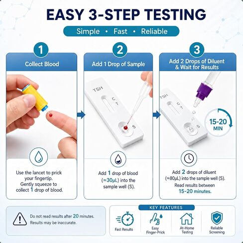 At-Home Thyroid Test Kit– Reliable Rapid Screening for Thyroid Health – Simple & Discreet (2 Pack) in Kuwait
