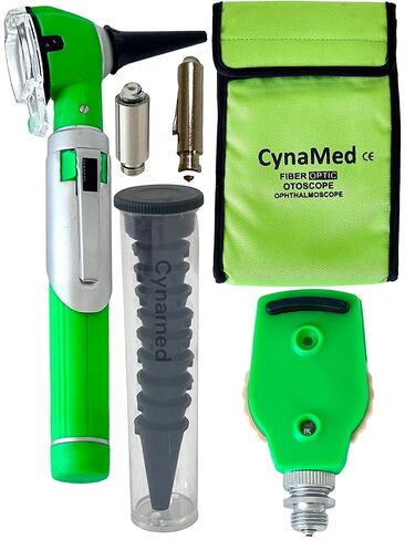 Cynamed Fiber Optic 3.2V مجموعة منظار الأذن LED باللون الأبيض الساطع، مجموعة أدوات تشخيص الأنف والأذن والحنجرة الطبية والتمريضية - للاستخدام التعليمي والمنزلي in Kuwait
