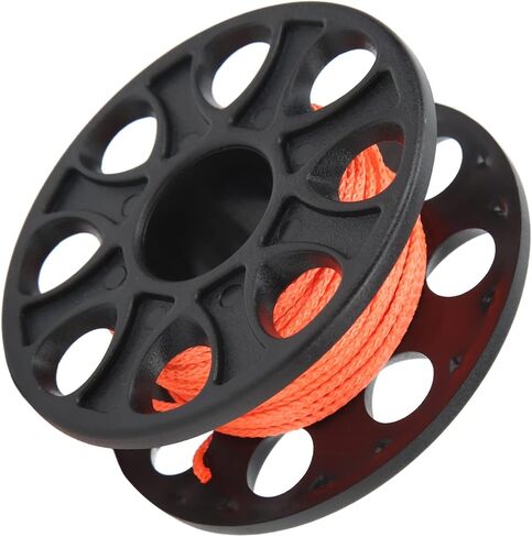 Generic Diving Spool Lightweight Plastic Finger Reel with Copper Snap Clip for Technical Diving Activities 59.0ft (Black) in Kuwait