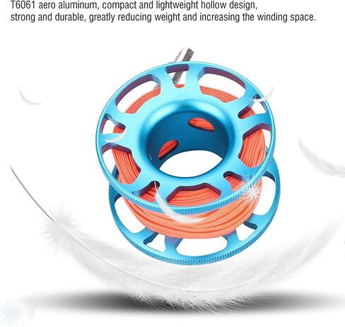 Generic KEEP Diving Tech Spool، بكرة ألومنيوم خفيفة الوزن للطيران مع مغامرات تحت الماء (أسود) in Kuwait