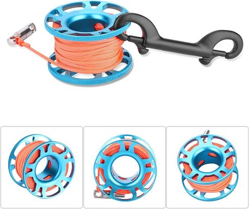 Generic KEEP Diving Tech Spool، بكرة ألومنيوم خفيفة الوزن للطيران مع مغامرات تحت الماء (أسود) in Kuwait