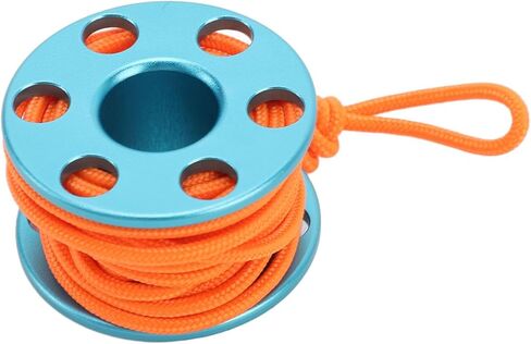 Generic Diving Finger Reel Mini Spool Reel with Glow in The Dark Line for Cave Diving and Kayaking - High Visibility Aluminum Alloy (Blue) in Kuwait