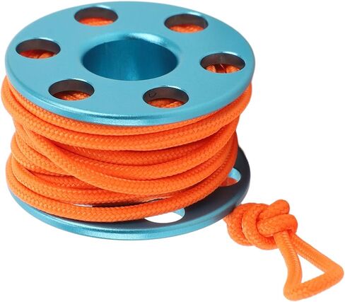 Generic Diving Finger Reel Mini Spool Reel with Glow in The Dark Line for Cave Diving and Kayaking - High Visibility Aluminum Alloy (Blue) in Kuwait