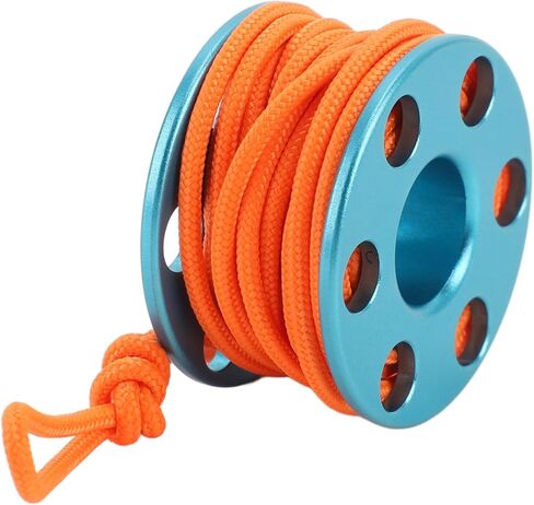 Generic Diving Finger Reel Mini Spool Reel with Glow in The Dark Line for Cave Diving and Kayaking - High Visibility Aluminum Alloy (Blue) in Kuwait