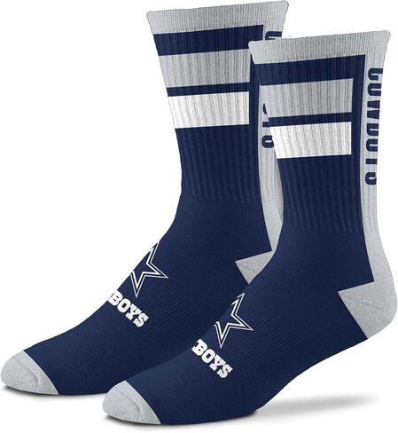 For Bare Feet - NFL Officially Licensed Double Duo Adult Team Logo & Colors Crew Dress Socks Footwear for Men and Women Game Day Apparel 2 Pack - Dallas Cowboys in Kuwait