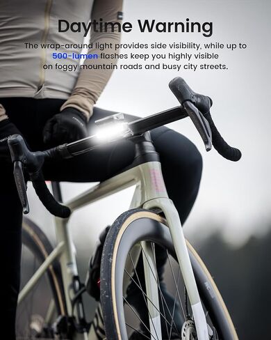 حزمة RAVEMEN FR500 مع AOM05، ضوء أمامي للدراجة متوافق مع أجهزة كمبيوتر Garmin/Wahoo/Bryton لركوب الدراجات in Kuwait