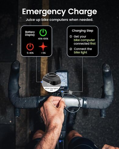 حزمة RAVEMEN FR500 مع AOM05، ضوء أمامي للدراجة متوافق مع أجهزة كمبيوتر Garmin/Wahoo/Bryton لركوب الدراجات in Kuwait