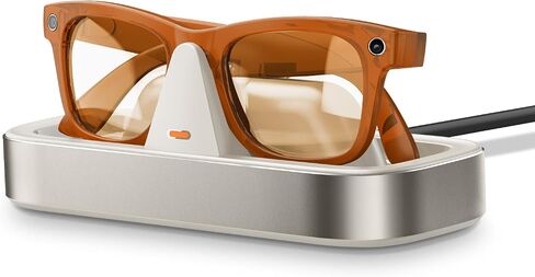 محطة شحن لنظارات Meta Ray-Ban - Wayfarer وSkyler وHeadliner وشاحن Oakley Meta HSTN مع مؤشر LED (رمادي) in Kuwait