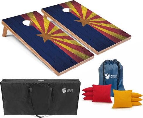 تتضمن مجموعات ألواح ثقب الذرة ذات العلم التنظيمي من Tailgating Pros 8 أكياس فول وحقائب حمل مقاس 4 × 2 بوصة، لعبة رمي العلم والعديد من تصميمات لوحة فتحة الذرة للاختيار من بينها! in Kuwait