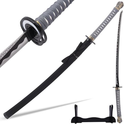 41 بوصة Moonveil Sword طبق الأصل سيف Moonveil Katana مصنوعة من الفولاذ المقاوم للصدأ، غمد الألومنيوم، مناسبة للكوسبلاي والديكور، ليست حادة in Kuwait