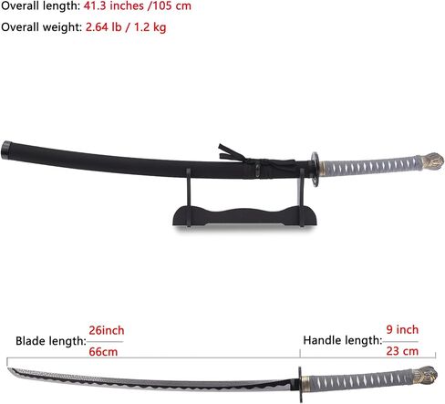 41 بوصة Moonveil Sword طبق الأصل سيف Moonveil Katana مصنوعة من الفولاذ المقاوم للصدأ، غمد الألومنيوم، مناسبة للكوسبلاي والديكور، ليست حادة in Kuwait