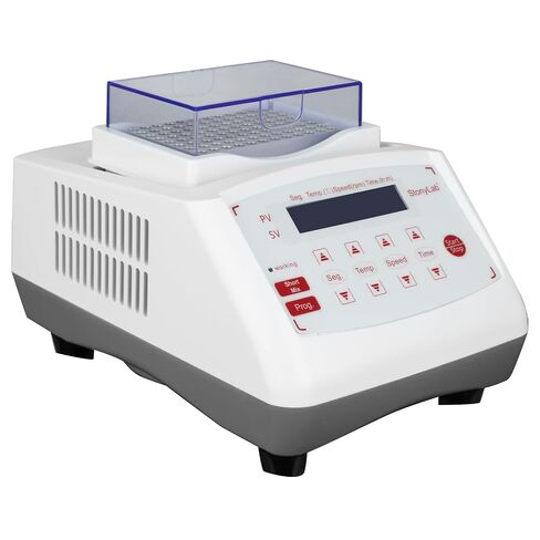 خلاط شاكر حراري stonylab، RT+5 درجة مئوية ~ 100 درجة مئوية، سرعة اهتزاز 200-1800 دورة في الدقيقة، مع وحدة معدنية 96 × 0.2 مل لخلط عينات المختبر in Kuwait