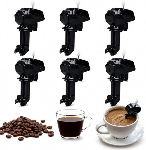 6pcs Boat Motor Coffee Stirrer, Wind Up Outboard Motor Coffee Mixer, Efficient & Uniform Mixing Marine Engine Coffees Mixer, Mini Drink Stirrer Gadget for Home Office in Kuwait