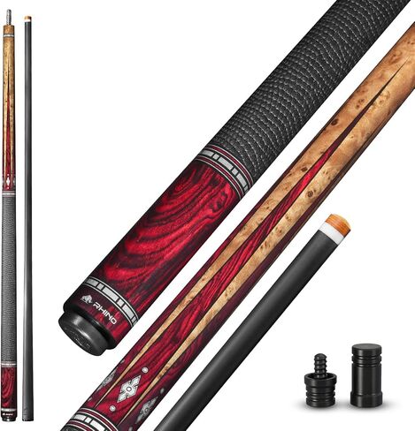 عصا حمام السباحة من ألياف الكربون RHINO Eclipse II، عمود كربون منخفض الانحراف مع طرف Nishiki Japan 11.8 مم / 12.5 مم ومفاصل 3/8-8، عصا حمام سباحة احترافية للبالغين مع قبضة جلدية من الألياف الدقيقة in Kuwait