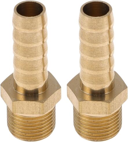 Brass Hose Barb Fittings 8mm(5/16") M14x1.5 Male Thread Straight Barb Connector for Air Water Oil Gas Fuel 2 Pcs Gold Tone in Kuwait