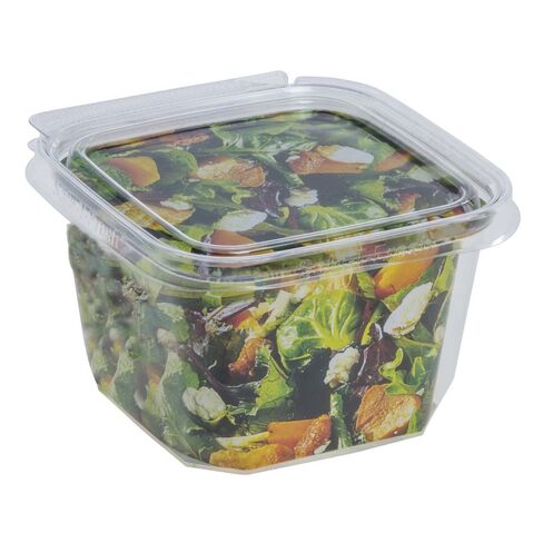 Inline Plastics TS4016 16 oz. Clear Tamper Evident Plastic Grab-and-Go Container with Hinged Lid | 276/Case in Kuwait