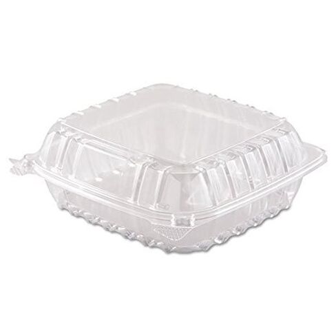 Dart Solo Dart 8" x 8"x 3" Clear Plastic Hinged Food Take-Out Container 1-Compartment (Pack of 100) in Kuwait