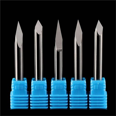 Vsharp 3 Edges 6mm Carbide V-Shape Engraving Bit TriangularMilling Cutter Wood Acrylic PVC Jade Metal CNC Tool Engraving Carving(6x90Deg.x0.3) in Kuwait