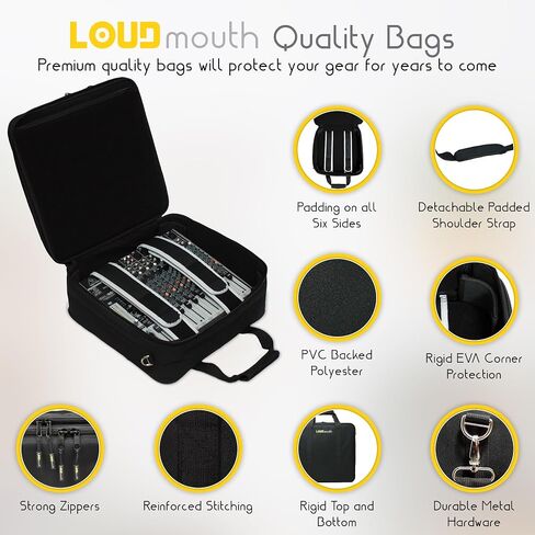 حقيبة مزج الصوت للسفر من Loudmouth | حقيبة متينة ومبطنة لموسيقي DJ | 15.5 بوصة × 15.5 بوصة × 6.75 بوصة in Kuwait