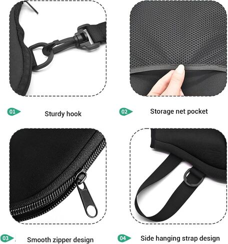 Zopsc Neoprene Paddle Cover Bag Lightweight Portable Racket Sleeve for Outdoor Sports Enthusiasts Black 1pc in Kuwait