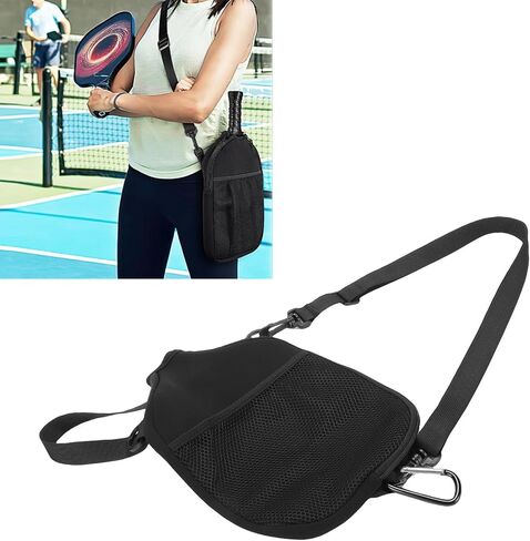 Zopsc Neoprene Paddle Cover Bag Lightweight Portable Racket Sleeve for Outdoor Sports Enthusiasts Black 1pc in Kuwait