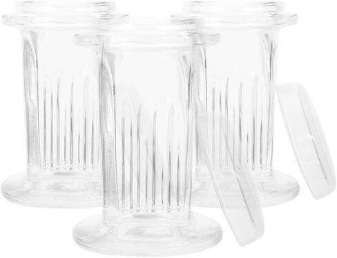 Yardwe 3pcs Glass Staining Jar with Lid 60ml Small Glass Jar for Microscope Slides Holding 5 Slides for Histology Clinical and Research Use in Kuwait
