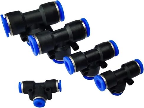 4-10Pcs PE4 PE6 PE8 PE10 PE12 PE14 PE16 Pneumatic Fittings 4mm To T Type One Touch Push In AIR Hose Quick Release Fitting(PE4 (10PCS)) in Kuwait
