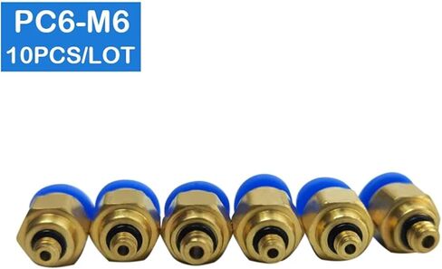 10Pcs PC6-M6 BSPT 6mm To M6 Pneumatic Connectors in Kuwait