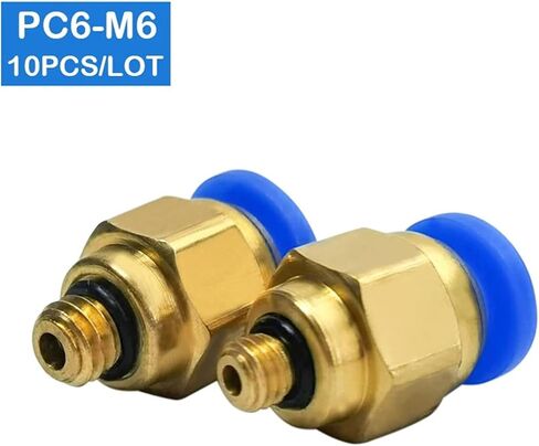 10Pcs PC6-M6 BSPT 6mm To M6 Pneumatic Connectors in Kuwait