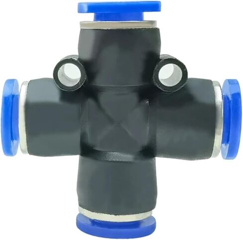 PZA4 6 8 10 12mm Air Fitting 4-Way Cross Shaped Splitter Push In Pneumatic Tube Connector Quick Fittings 1Pcs(PZA8) in Kuwait