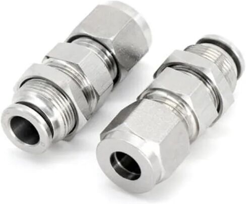 10Pcs PK6-6 PK8-8 PK10-10 PK12-12 PK14-14 PK16-16 304 Stainless Steel Bulkhead Connector(10PCS PK6-6) in Kuwait