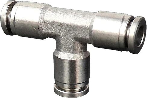 PE4-4 PE6-6 PE8-8 PE10-10 PE12-12 PE16-16 304 Stainless Steel Straight Union Tee Connector 5/10Pcs(5PCS PE12-12) in Kuwait