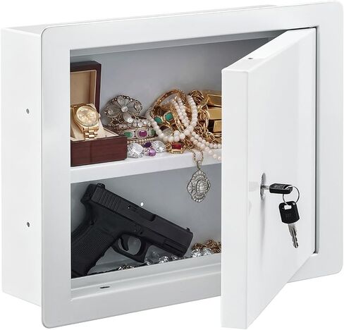 Zonon In-Wall Safe مع قفل مفتاح، صندوق فولاذي مجلفن صغير مخفي آمن في الحائط، مقصورة حائط قابلة للقفل، تخزين آمن لجوازات السفر والمجوهرات المالية في العمل أو المنزل بعرض خارجي 15.7 بوصة in Kuwait