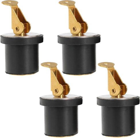 4 Pack Brass Boat Plug Drain Plug Boat Snap Handle Plug Deck Plug for Boat Marine in Kuwait