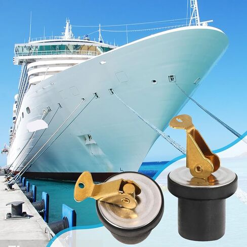 4 Pack Brass Boat Plug Drain Plug Boat Snap Handle Plug Deck Plug for Boat Marine in Kuwait