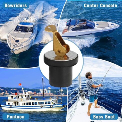 4 Pack Brass Boat Plug Drain Plug Boat Snap Handle Plug Deck Plug for Boat Marine in Kuwait