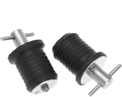 2 Pcs Boat Plugs 1 Inch Boat Drain Plugs Snap Rubber Plugs With Brass/Stainless Steel Handle Rubber Seal Design Boat Plugs for Marine Yachts Kayaks (2pack-Brass) in Kuwait