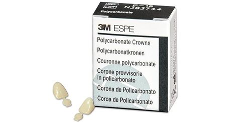 3M ESPE 3M-P16 تاج من البولي كربونات، الجزء العلوي الأيسر المركزي (عبوة من 5) in Kuwait