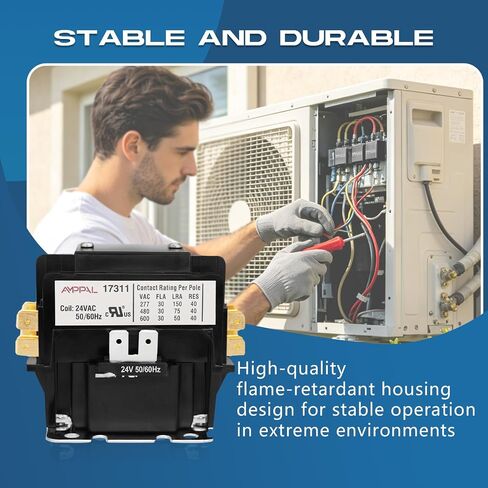 2 Poles FLA 40 Amp Coil 24 VAC Air Conditioner Condenser Compressor Contactor AC Definite Purpose Contactor (2P 40A 24V) in Kuwait